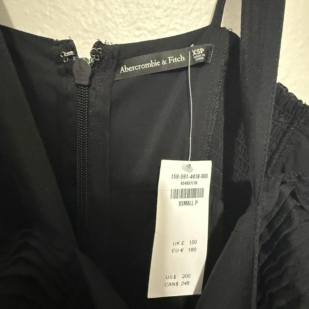 Abercrombie & Fitch Maxi Dress Black Flowy Summer Travel Beach Vacation